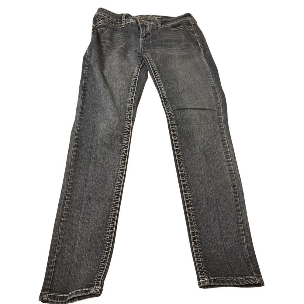 Soundgirl Jeans Juniors 9 Black Bootcut Y2K Bling Rhinestone Embellished Pockets